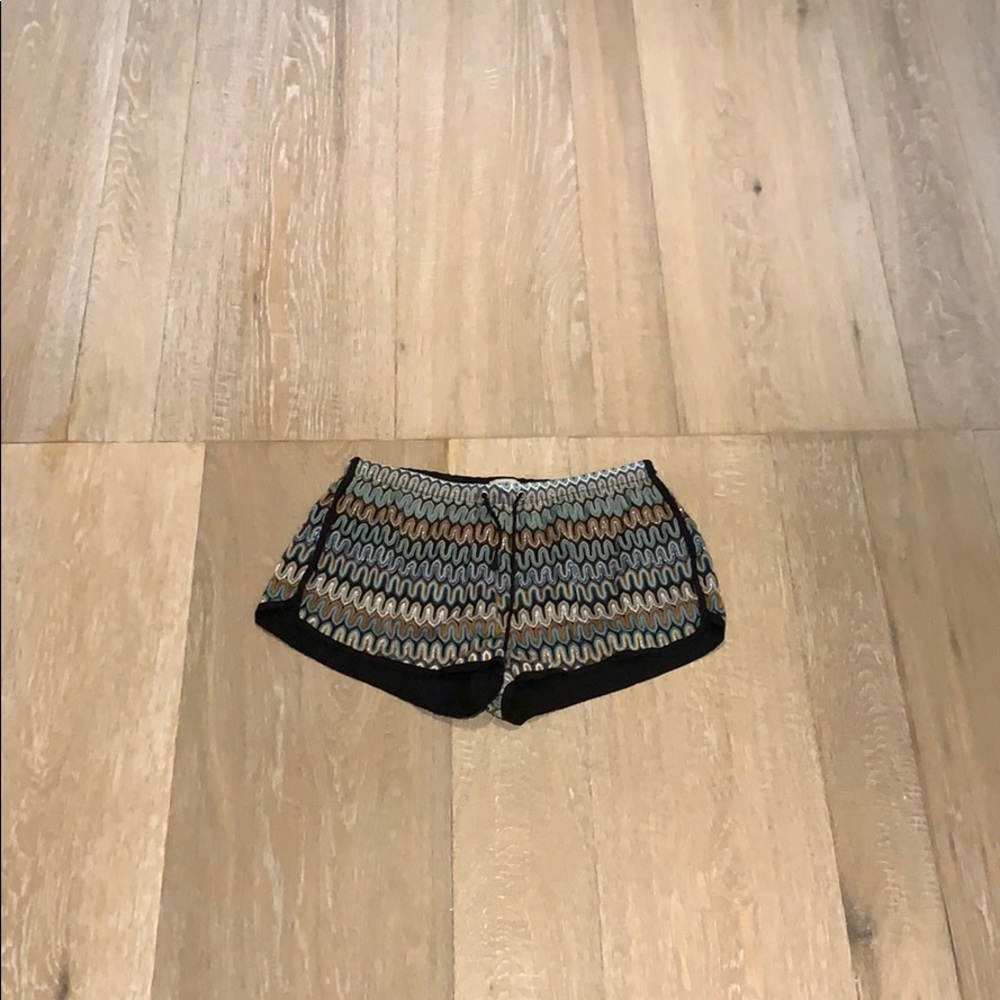 Patterned multi color booty shorts